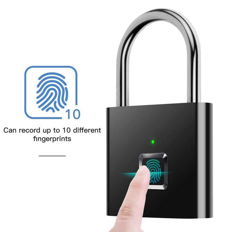 Fingerprint Padlock,AICase IP65 Waterproof Ultra Light One Touch Open Fingerprint Lock with USB Charging for Gym, Sports, School Employee Locker,Fence, Suitcase,Bike No App, No Bluetooth，No Trouble - BeesActive Australia