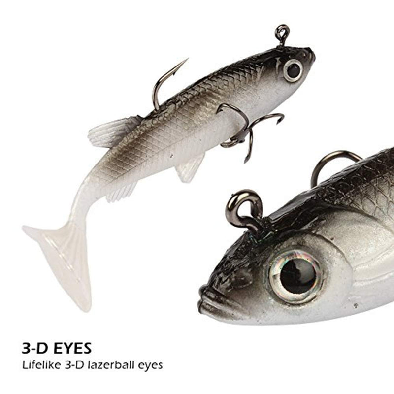 [AUSTRALIA] - Symphonyw Fishing Lures,3D Eyes Soft Fishing Lure Single Hook Baits Artificial Bait 4A 