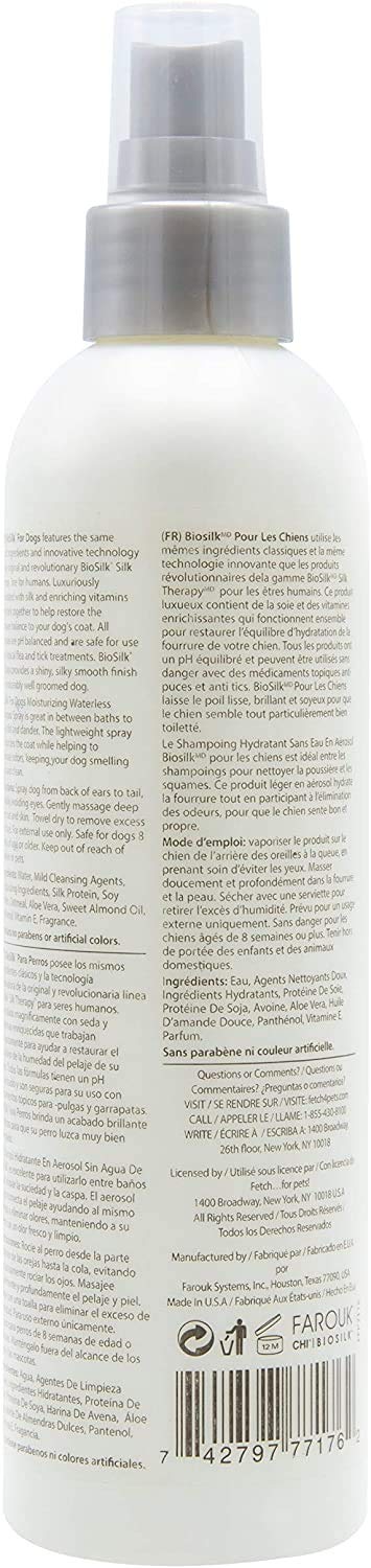 BioSilk for Dogs Dog Grooming Supplies - Dog Shampoos, Waterless Dog Shampoo, Pet Wipes, Dog Wipes, Dog Pet Shampoo, Dog Wash, Pet Wash, Puppy Shampoo, Shampoo for Dogs 2 Pack Waterless Shampoo Spray - BeesActive Australia