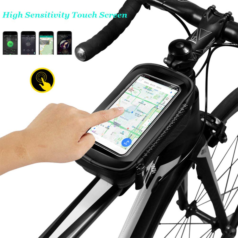 WILD MAN Bike Phone Mount Bag, Cycling Waterproof Front Frame Top Tube Handlebar Bag with Touch Screen Holder Case for iPhone X XS Max XR 8 7 Plus, for Android/iPhone Cellphones Under 6.5” - BeesActive Australia