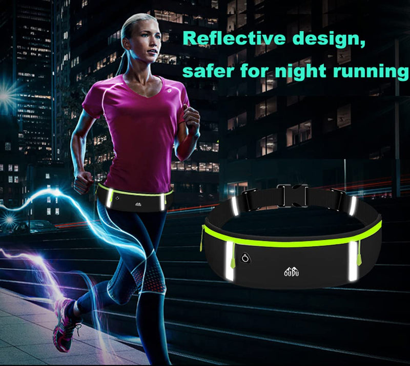 KBMIMOY Fanny Pack for Running , Running Waist Packs Bag , Phone Holder Fanny Packs, Three Pocket No-Bounce Reflective Waterproof Running Belt,Hands-Free Fitness Outdoor Sport Packet Fanny Packs For Women & Man Black - BeesActive Australia