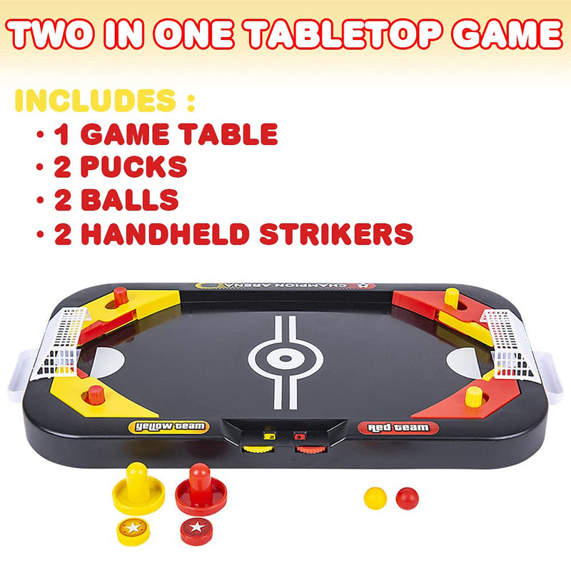 Gamie 2 in 1 Sports Tabletop Game for Kids, Soccer and Hockey Table Game for Indoor Fun, Includes Pucks, Balls, and Strikers, Fits on Table or Floor for Hours of Action-Packed Play - BeesActive Australia
