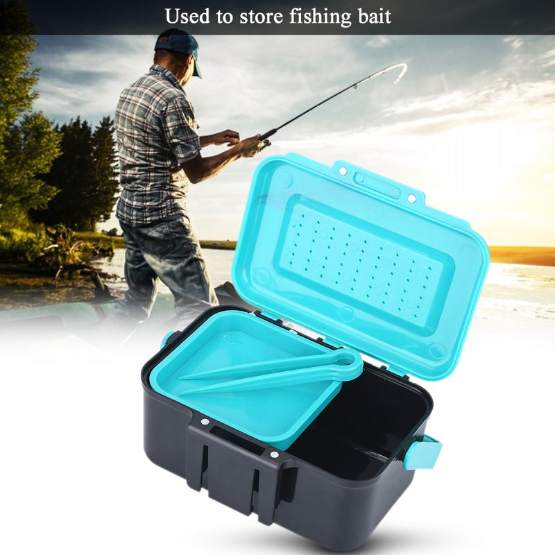VGEBY1 Fishing Lure Box, Bright Blue Portable Plastic Fishing Bait Holder Box with Clip for Worm Earthworm Lure Storage - BeesActive Australia