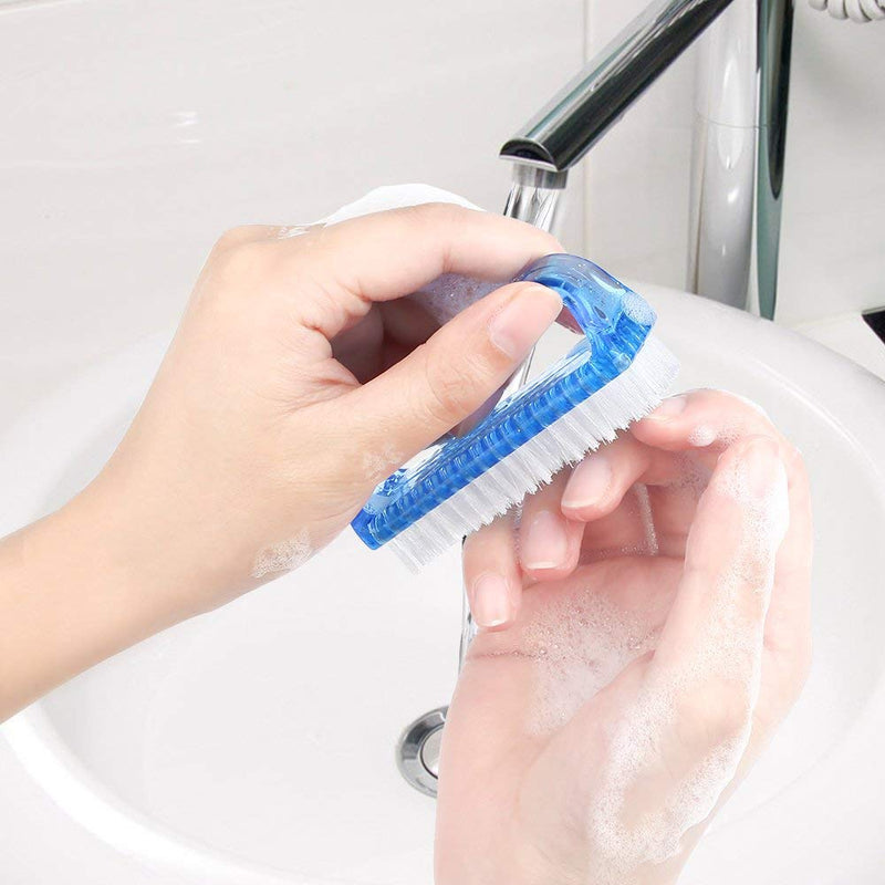 Handle Grip Nail Brush, Senignol 5Pieces Hand Fingernail Brush Cleaner Scrubbing Kit for Toes and Nails Men Women (Multicolor) Blue - BeesActive Australia