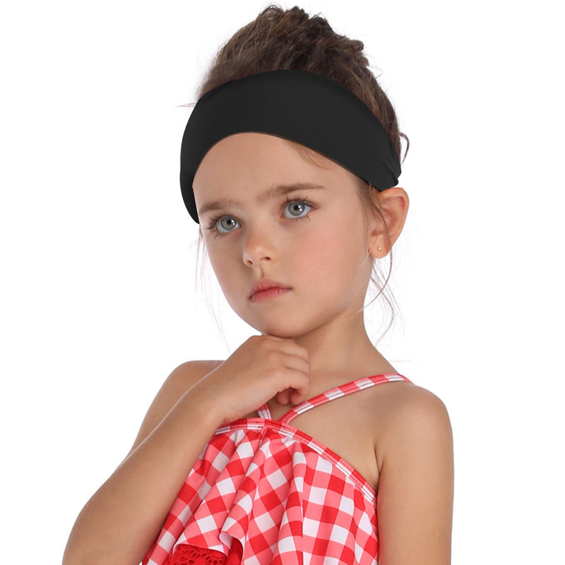GNEGNI Kids Headbands Athletic Sweatbands Sports Headband for Girls and Boys Moisture Wicking Elastic Hairband for Toddler Children and Teenagers-Available in 2 Size Medium size-fit children aged 5+ Black - BeesActive Australia