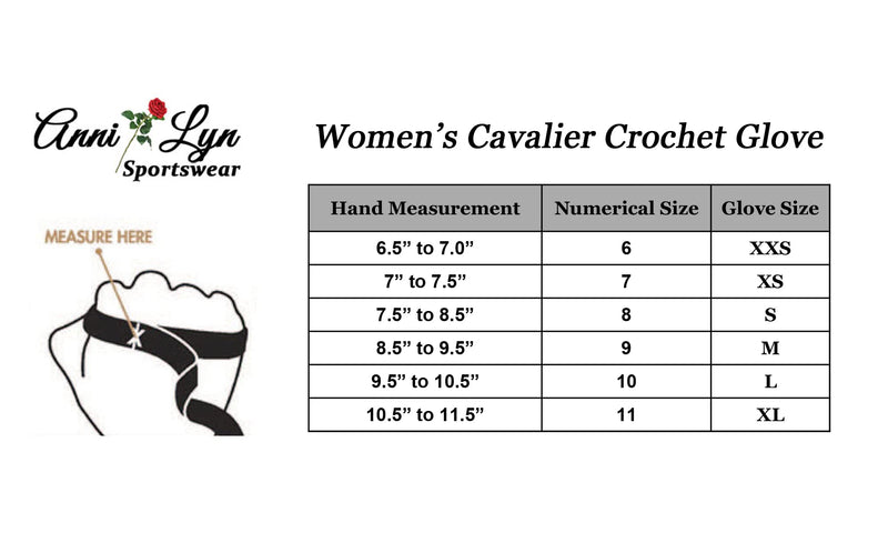 Anni Lyn Sportswear Women's Cavalier Crochet Glove Medium - BeesActive Australia