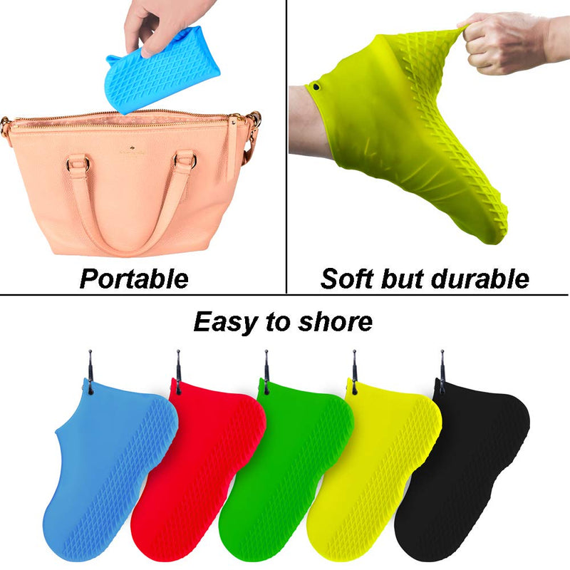 [AUSTRALIA] - LEGELITE Reusable Silicone Waterproof Shoe Covers, No-Slip Silicone Rubber Shoe Protectors for Kids,Men and Women, Size M 