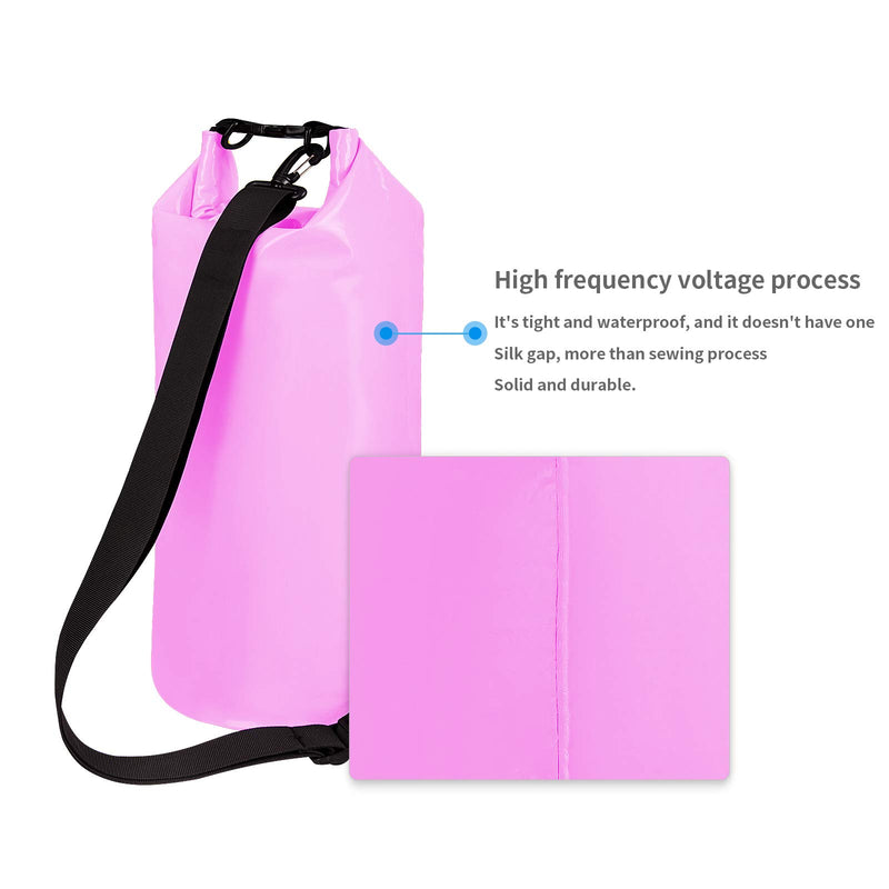 AFISHTOUR Waterproof Dry Bag, Waterproof Pouch with Waterproof Phone Bag Floating, Boat Dry Sack, 100% Waterproof Bags for Kayaking, Paddleboarding, Fishing, Rafting, Canoeing, Hiking, Camping 12L Pink 12L Dry Bag - BeesActive Australia