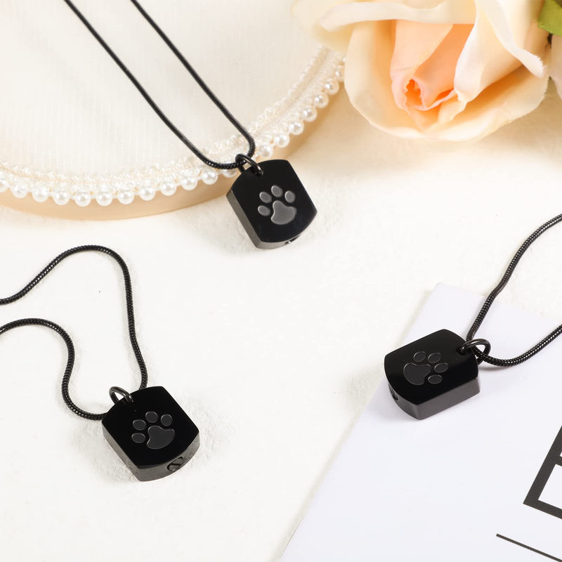 3 Pcs Pet Cremation Jewelry Urn Necklace Memorial Ashes Necklace for Women Men Keepsake Pendant Pet Necklace Paw Print Necklace for Pet Cat Dog Ashes with Filling Kit - BeesActive Australia