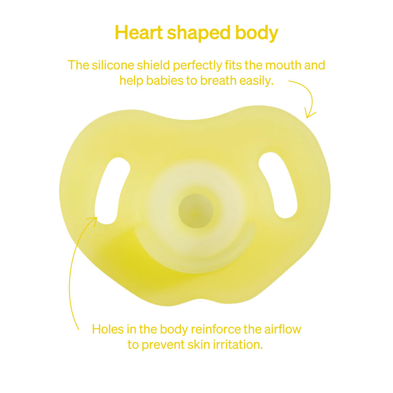 Love Noobs Full-Silicone Pacifier, 4 Pacifiers, Pacifiers 0-6 Months, Newborn Pacifiers, Binkies 0-3 Months, Silicone Pacifiers, Soothie Pacifier 0-3 Months, Newborn Pacifiers 0-3 Months Yellow 1 Count (Pack of 4) - BeesActive Australia