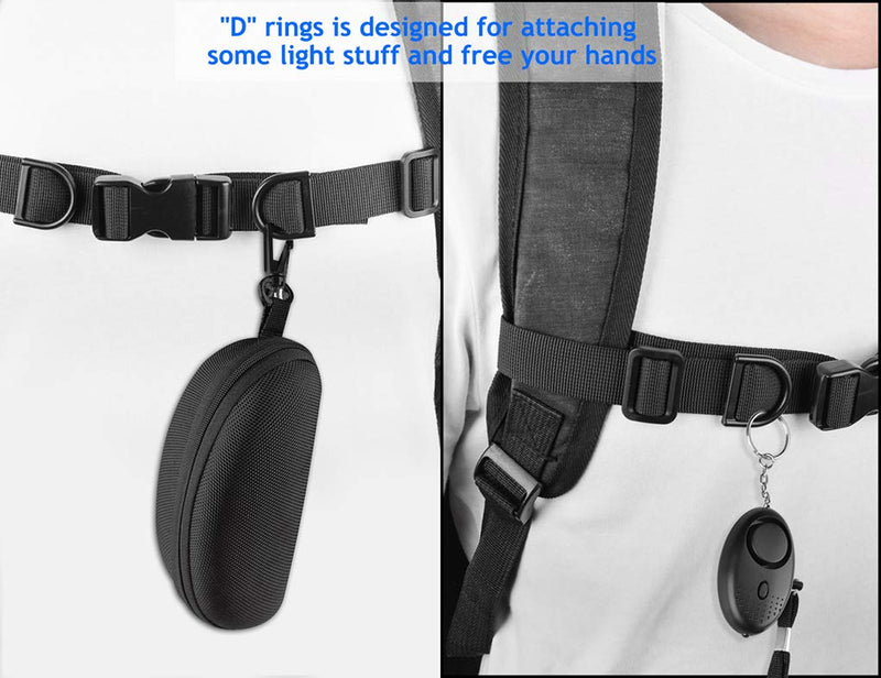 Oziral Backpack Chest Strap [2 Pack] Heavy Duty Adjustable Backpack Sternum Strap Chest Belt with 10 Pieces Zipper Pulls - BeesActive Australia
