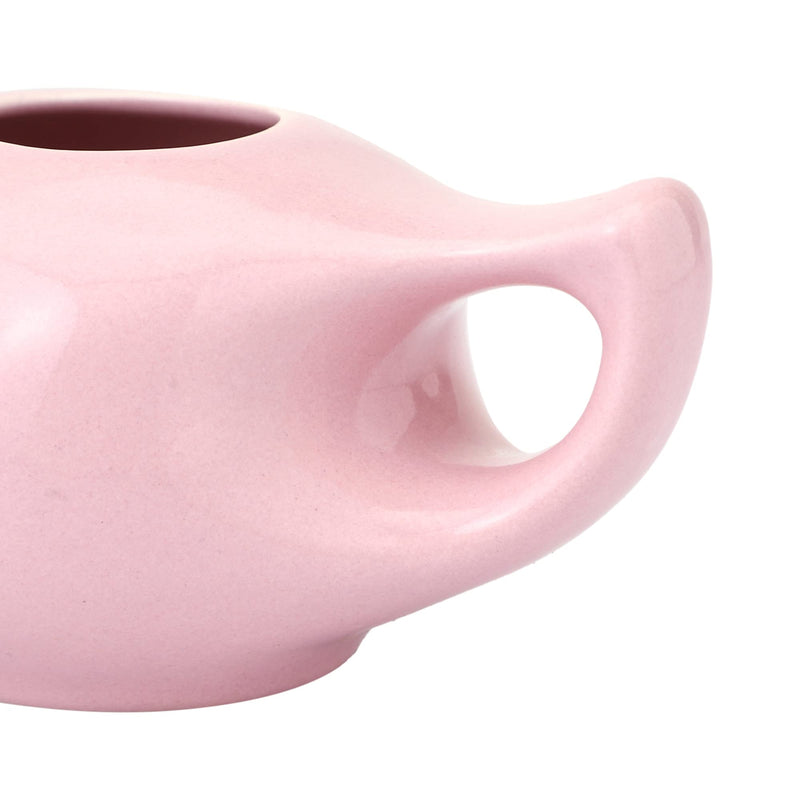 Porcelain Ceramic Neti Pot for Nasal Cleansing with 05 Sachet Neti Salt and Instructions Leaflet, Peach Color - BeesActive Australia