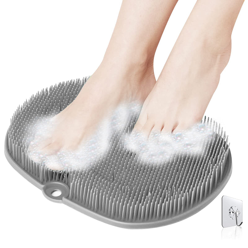 Shower Foot Massager Scrubber, Foot Cleaner Massage Mat with Non Slip Suction Cups, Improve Circulation Relieve Tired and Pain (Grey) Grey - BeesActive Australia