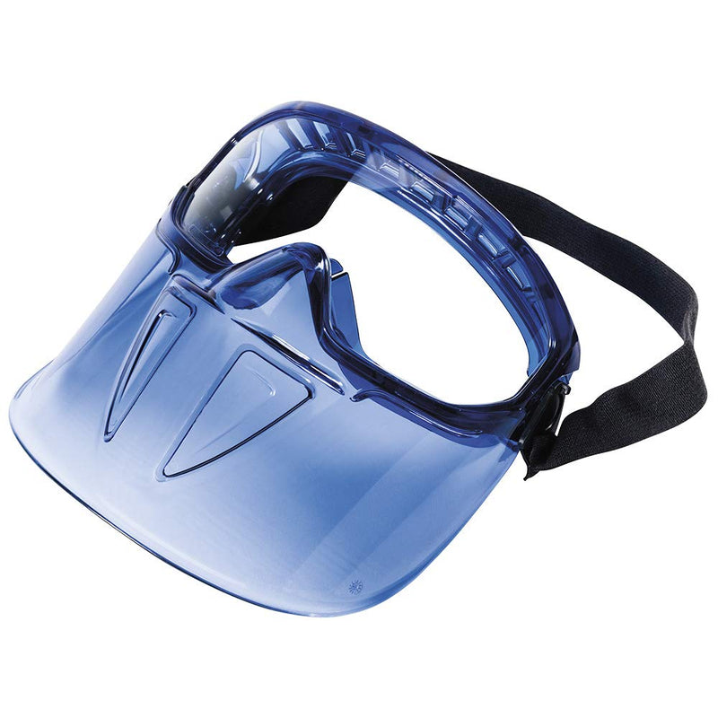 Sellstrom UV Protective, Anti-Fog Coating, Protective Safety Goggle with Polycarbonate Chin Guard, Clear Lens, Blue, S80300 - BeesActive Australia