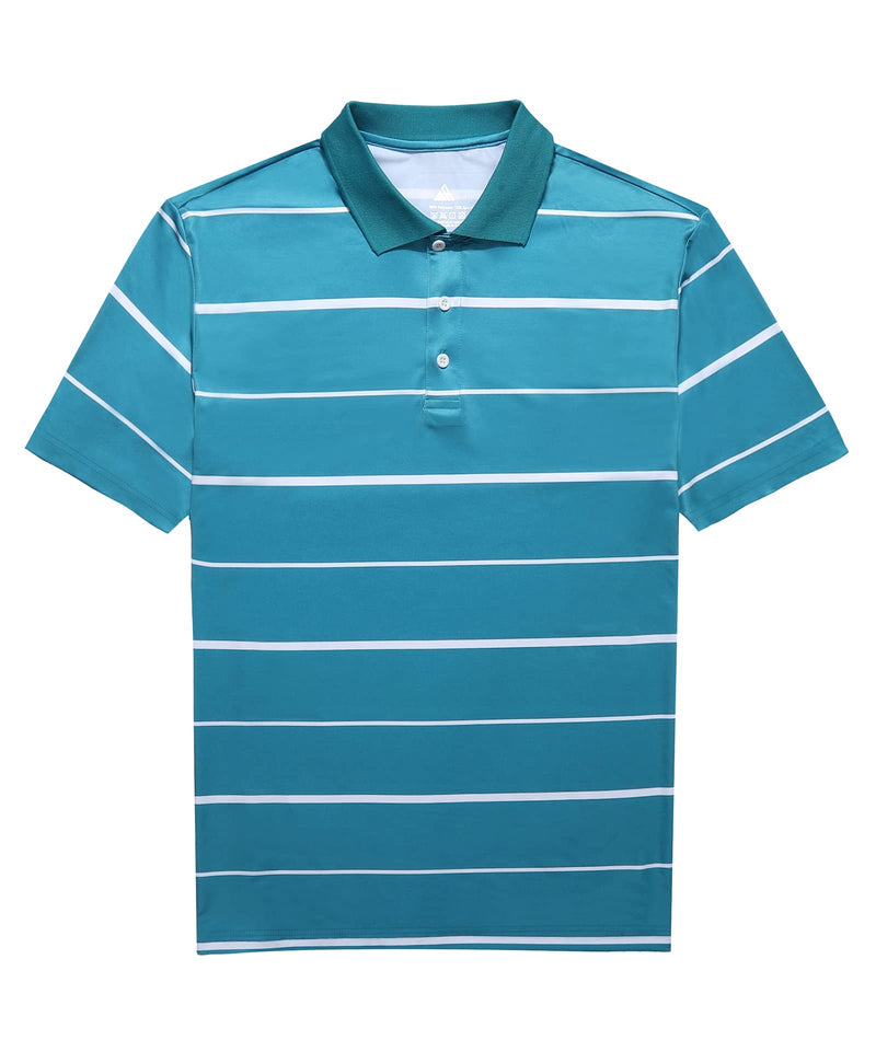 ZITY Mens Golf Stripe Polo Shirts Short Sleeve Athletic Tennis T-Shirt Green Medium - BeesActive Australia