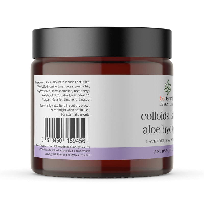 Benatural Essentials Premium Colloidal Silver Aloe Hydrogel 100g | Soothing Gel for Minor Burns, Scratches and Rashes | Antibacterial & Antifungal | PH Balanced | Manufactured in The UK - BeesActive Australia