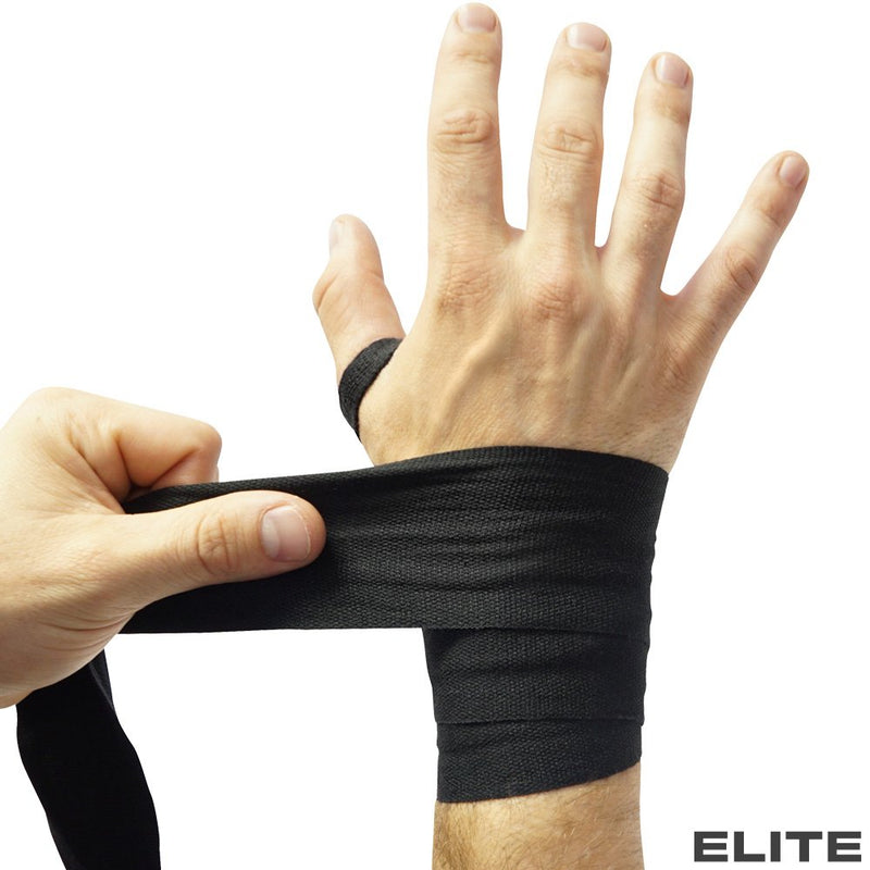 [AUSTRALIA] - Meister Elite 180" Premium Adult Hand Wraps for MMA & Boxing (Pair) Black 