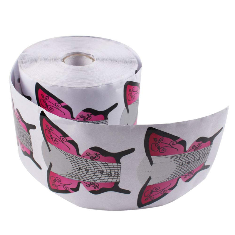 Beauty Leader 500pcs Nail Form Pink Butterfly Design Adhesive Nail Form for Acrylic/UV Gel Nail Tips Extension Manicure Nail Art Tool - BeesActive Australia