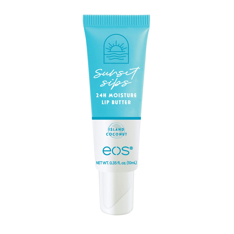 eos Sunset Sips Lip Butter Tube- Island Coconut, 24-Hour Moisture, Overnight Lip Mask, Lip Care Products, 0.35 fl oz - BeesActive Australia