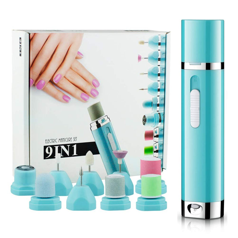 Manicure Drill Set Electric Nail File Facial Hair Remover for Women Portable Pedicure Shaver Waterproof Professional Nail File (A) - BeesActive Australia