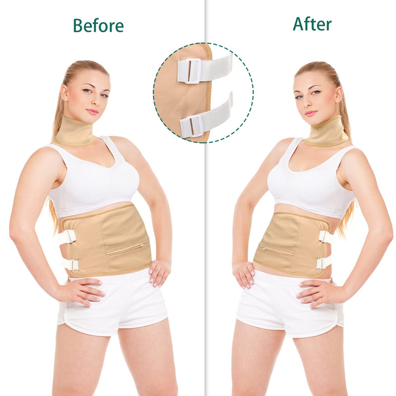 LALASTYLE Castor Oil Pack Wrap Kit, Reusable Organic Castor Oil Pack with Adjustable Elastic Strap, Soft Comfortable Neck Castor Oil Pack for Liver Detox Insomnia Constipation Muscle Pain - BeesActive Australia