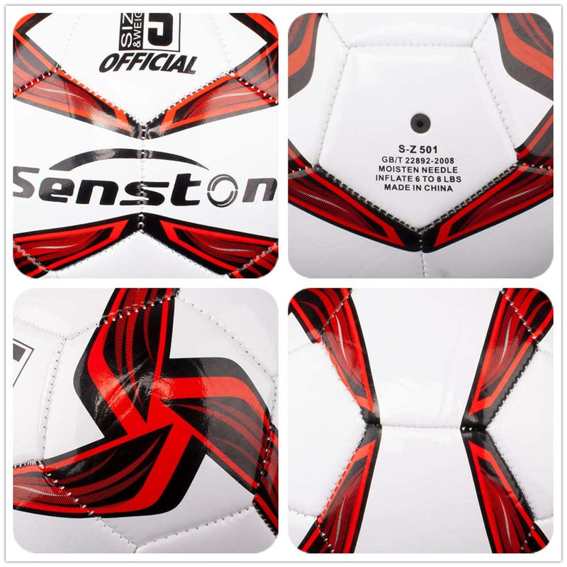 Senston Soccer Ball Size 4,5 with Pump - Official Match Football Adults and Junior Kids Soccer Ball red Size 5 - BeesActive Australia