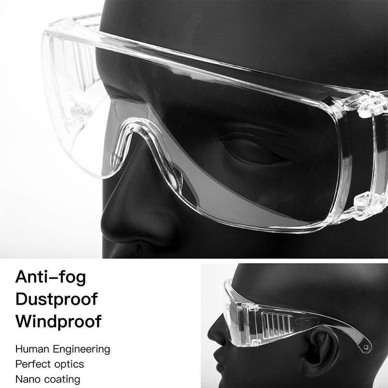 2Pack Glasses Shield, Anti Fog Face Protective Reusable, Safety Goggle Half Face - BeesActive Australia