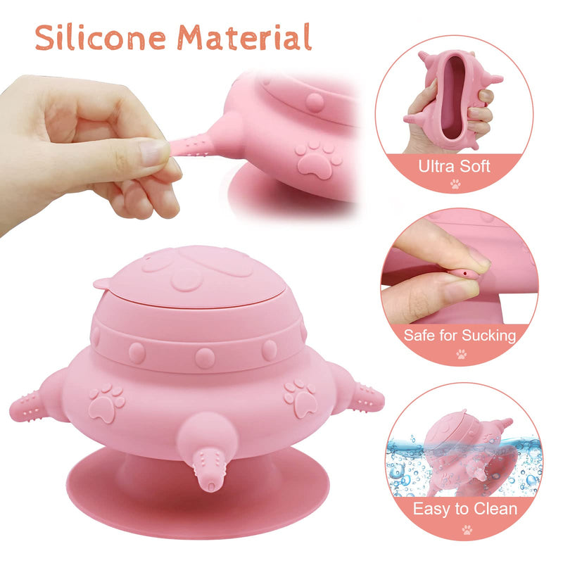 Puppy Feeder for Multiple Puppies, 240 ml Puppy Milk Feeder Puppy Bottles for Nursing Silicone Puppy Nursing Station with 4 Teats for Kittens, Puppies, Rabbits Nursing Supplies (Pink) - BeesActive Australia