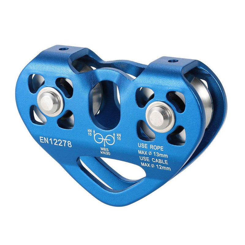 Lixada Climbing Pulley Zip Line Pulley 20kN Bearing Mobile Pulley with 25kN Screw Locking Carainber for Rigging Climbing Dark Blue - BeesActive Australia