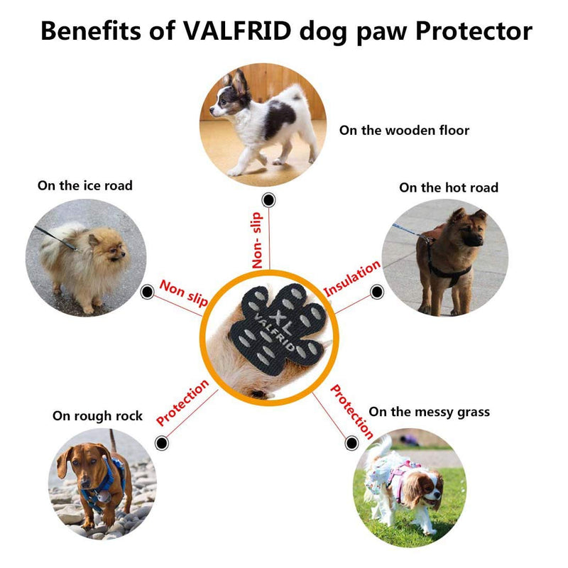 VALFRID Dog Paw Protector Anti-Slip Grips to Keeps Dogs from Slipping On Hardwood Floors,Disposable Self Adhesive Resistant Dog Shoes Booties Socks Replacemen 6Sets 24PCS XL ( L 2.24 x W 1.97 in,41-60 lbs) - BeesActive Australia