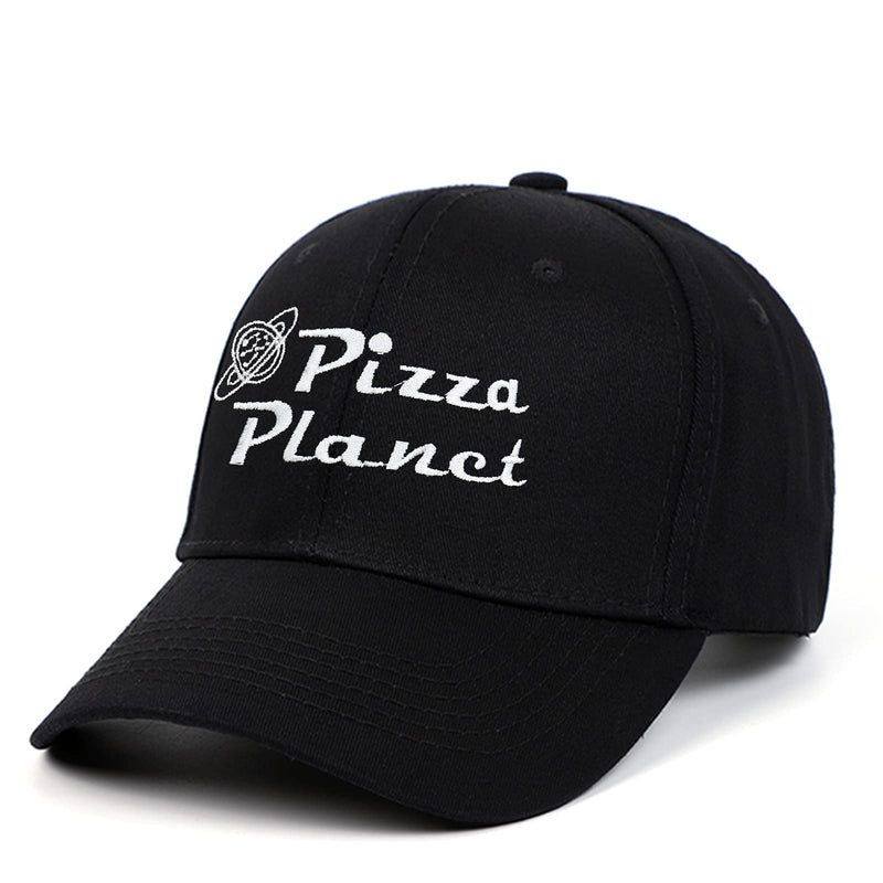 YUNXIBASECAP Pizza Planet Hat Baseball Cap Embroidery Dad Hat Aadjustable Cotton Adult Sports Hat Unisex Black-1 - BeesActive Australia