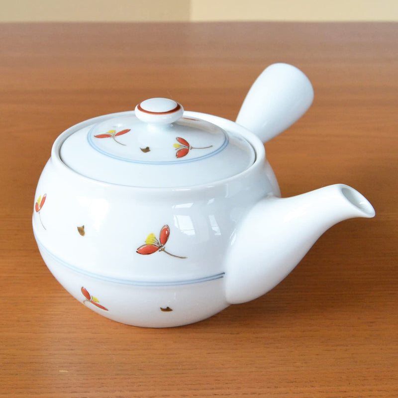Japanese Teapot Ceramic Kyusu 14.5 fl oz Made in Japan Arita Imari ware Porcelain Tea pot for Green Tea Akane - BeesActive Australia