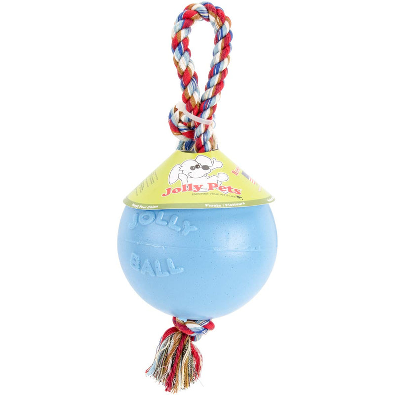 Jolly Pets Romp-n-Roll Rope and Ball Dog Toy 6 Inches/Medium Blueberry - BeesActive Australia