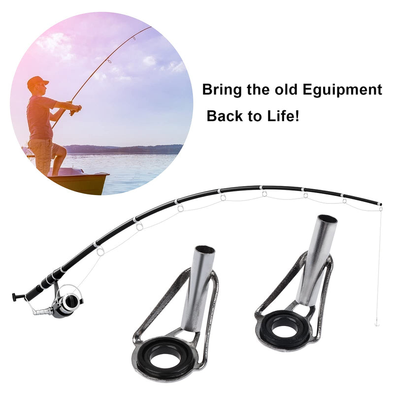 Proximitck 30pcs Fishing Rod Tip Repair Kit Fishing Rod Tips Stainless Steel Ceramic Ring 6Sizes - BeesActive Australia