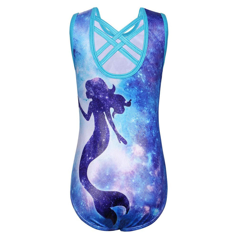 TFJH E Gymnastics Leotards for Girls Sparkle Athletic Clothes Activewear One-piece 7-8Years D Girl Blue - BeesActive Australia