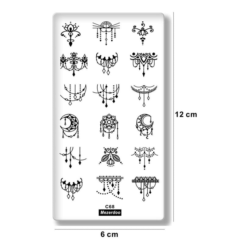 Nail Plates Stamping Set Kit Image Templates Love Tower Charm animal head Design 5pcs Nail Plates + 1pcs Pink 20-slots Plate Holder - BeesActive Australia