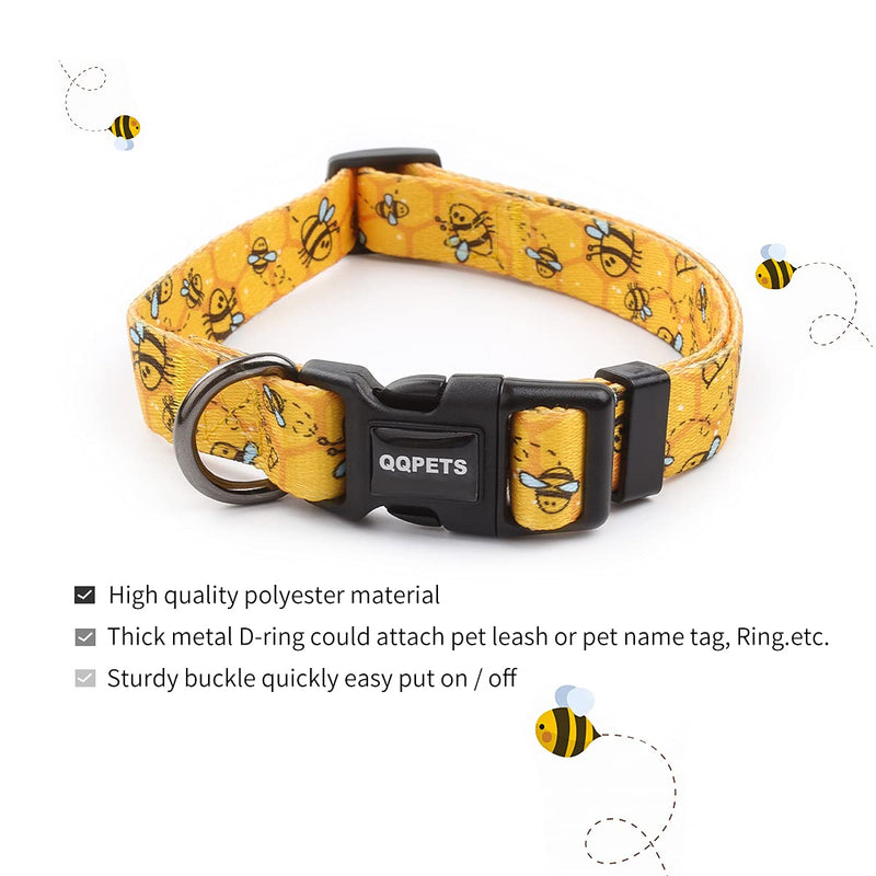 QQPETS Dog Harness Collar Leash - No Pull Pet Adjustable Back Clip Halter Basic Collar Heavy Duty 5FT Anti-Twist Leash for Extra Small Puppy Medium Large Breed Training Easy Walk Running Yellow Bee S - BeesActive Australia