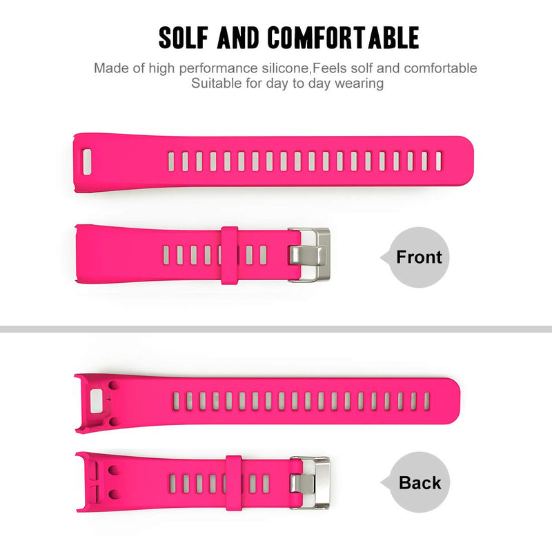 Meifox Compatible with Garmin Vivosmart HR Replacement Bands,Soft Silicone Replacement Band for Garmin Vivosmart HR Watch (Pink, Large) Pink - BeesActive Australia
