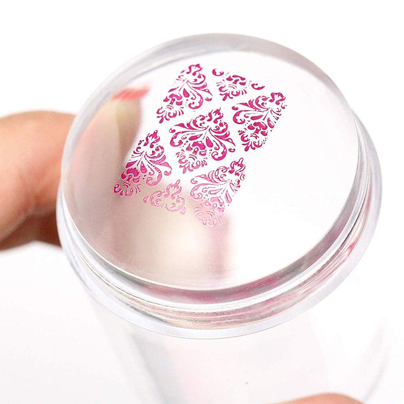 ORYOUGO 5 Pieces Clear Silicone Nail Stamper with Plastic Scraper Foil Decal Transfer Tool Stamping Palette Printing Kits - BeesActive Australia
