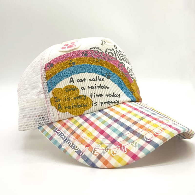 Julerwoo Kids Girls Unicorn Baseball Cap Pink Cotton Sun Hat for 3-12Y Rainbow White - BeesActive Australia