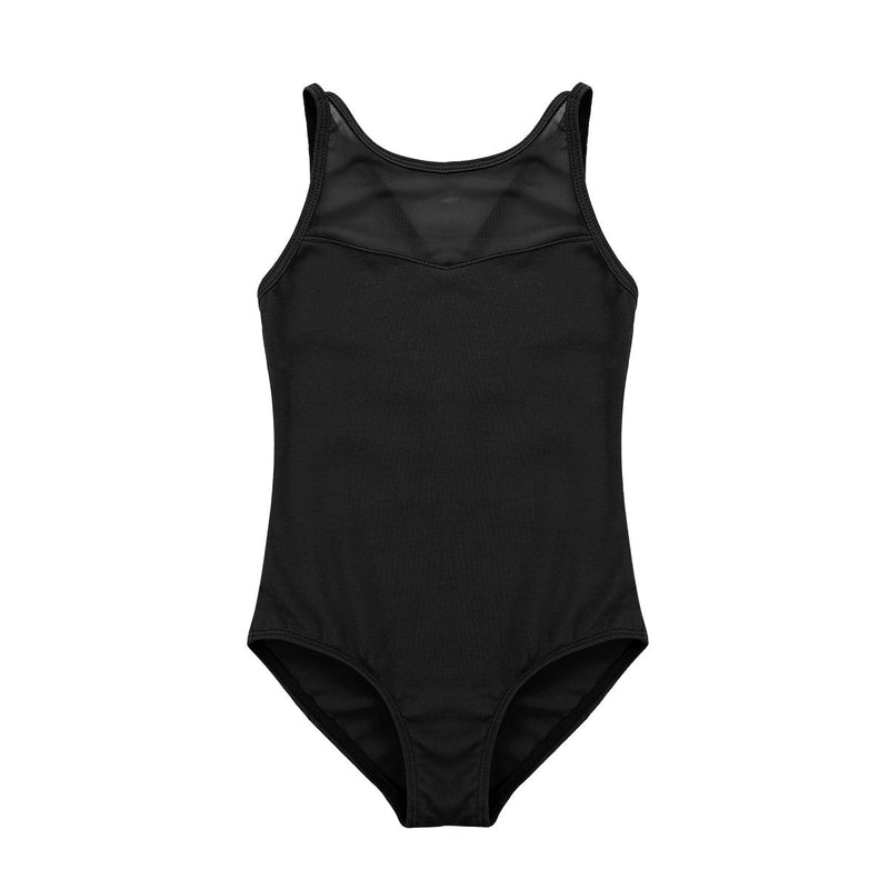 [AUSTRALIA] - Aislor Kids Girls One Piece Sleeveless Gymnastics Ballet Dance Leotard Criss-Cross Back Camisole Dancewear Black 10-12 