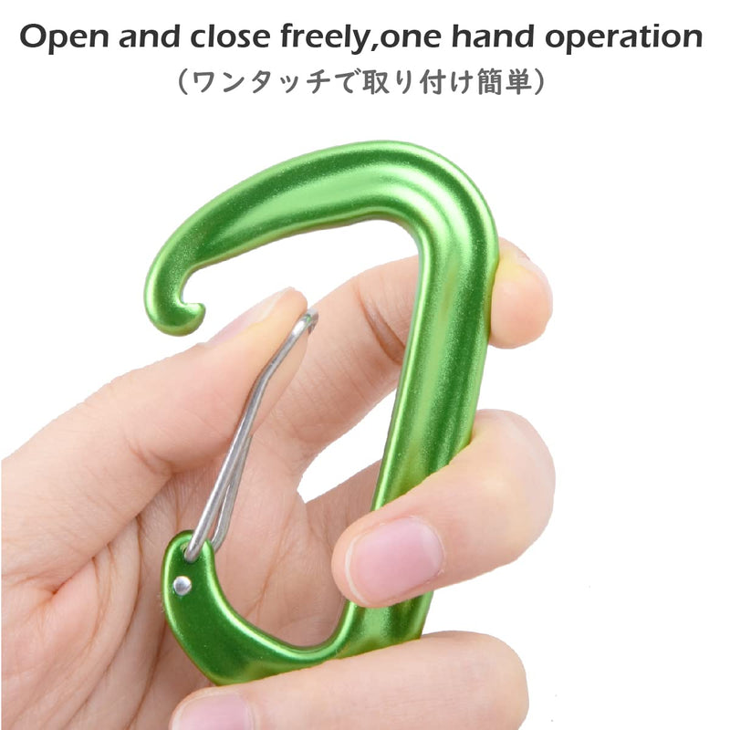 TRIWONDER 12KN 25KN Aluminium Wire Gate Carabiners for Hammock - Heavy Duty D Shape Carabiners Lightweight Carabiner Clips for Camping Hiking 12KN Wire Gate - 4 Green - BeesActive Australia