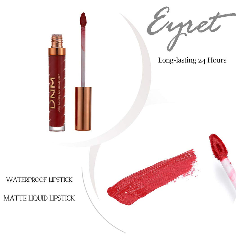 Eyret Matte Non-stick Cup Liquid Lipstick High Pigmented Not Faded Lip Gloss Long-lasting 24 Hours Lip Glaze Beauty Makeup for Women and Girls (Red3#) Red3# - BeesActive Australia