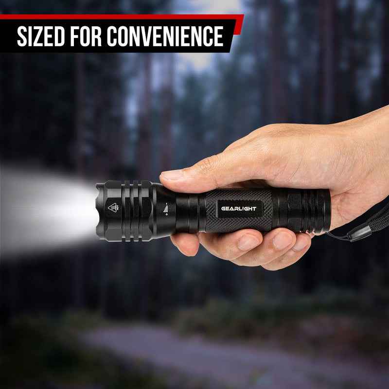 GearLight LED Flashlights S1050 [2 Pack] - Powerful High Lumens Zoomable Tactical Flashlight - Bright Small Flash Light for Camping Accessories, Emergency Gear - BeesActive Australia