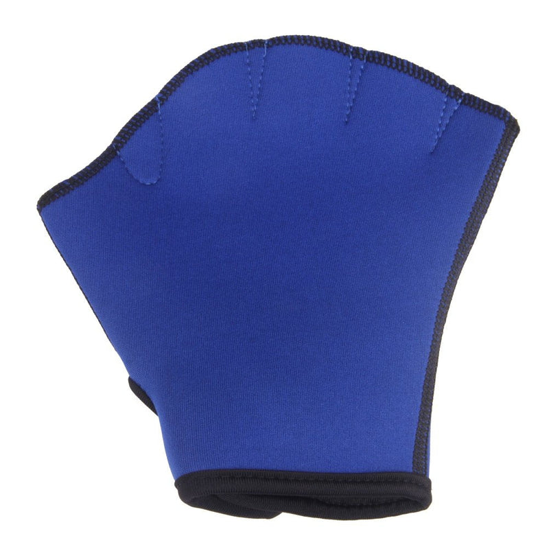 Swim Gloves Aquatic Fitness Water Resistance Webbed Gloves Diving Surfing Fitness Gloves Fins Neoprene Fingerless Glove Webbed Flippers Paddle with Adjustable Strap for Men Women Adult Children blue Medium - BeesActive Australia
