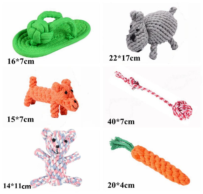 HAICHEN TEC 6 Pack Ferret Rope Chew Toys, Durable Knotted Rope Tug Perfect for Teething Mammals, Cotton Rope Toys Interactive Dog Rope Toy Set Machine-Washable - BeesActive Australia