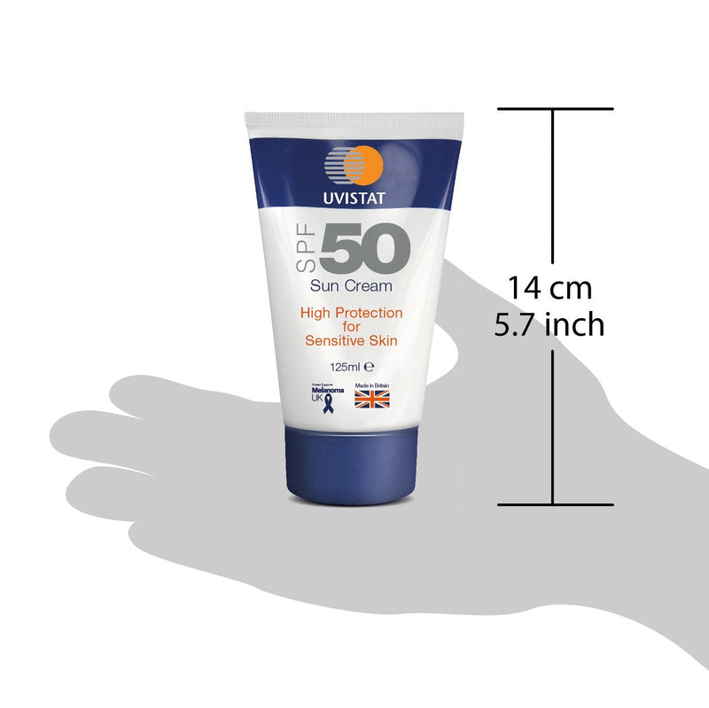 Uvistat Sun Cream | SPF50 | Moisturising, Sun Cream for Sensitive Skin | 125 ml 125 ml (Pack of 1) - BeesActive Australia