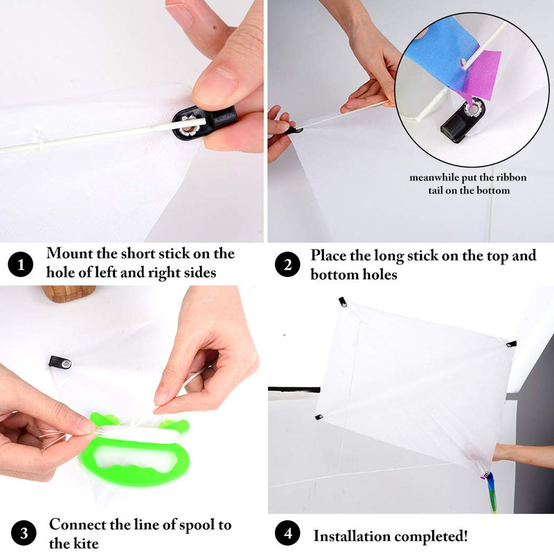 B bangcool DIY Kids Kite Kites Making Painting White Paper Blank Kites with Swivel Line for Boys & Girls Outdoor Park Beach Grassland Activities(10PCS) - BeesActive Australia