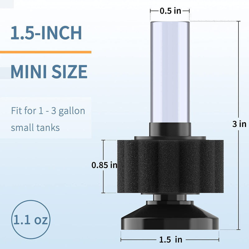 Pawfly Aquarium Bio Sponge Filter Quiet Fry Betta Shrimp Foam Filter Kit with Accessories for Fish Tank Up to 3 Gal - BeesActive Australia