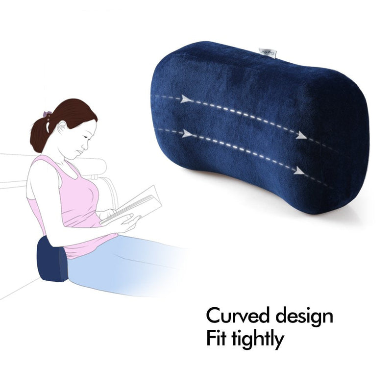 Portable Memory Foam Camping Pillow Travel Pillow Ergonomic Sleeping Bed Pillow for Good Night Sleep Cervical Curved Neck Support for Travel Camping Hiking Car Seat Plane Lumbar Support16.5LX7.8W - BeesActive Australia